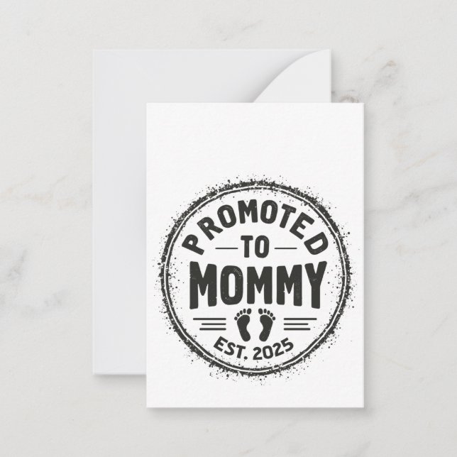 Promoted to Mommy Est. 2025 Pregnancy Announcement (Front)