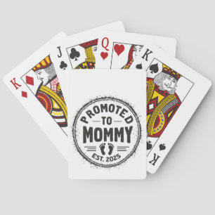 Promoted to Mommy Est. 2025 Pregnancy Announcement Playing Cards