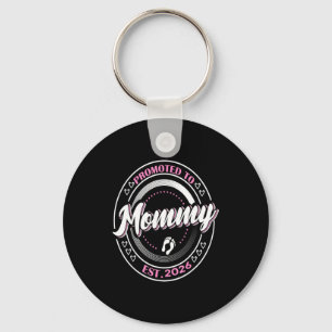 Promoted to mommy est 2026 first time mom baby keychain