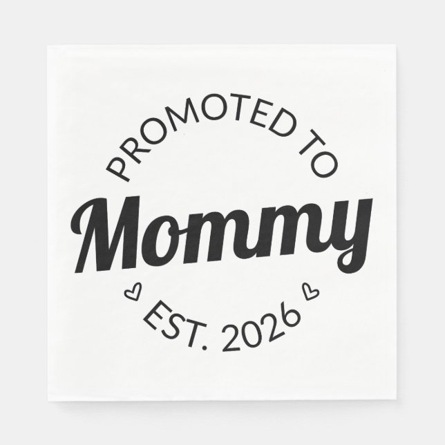 Promoted To Mommy Est. 2026 I Napkin (Front)