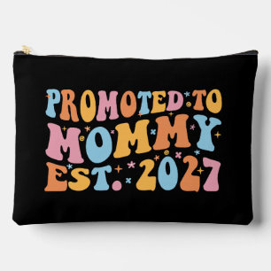 Promoted To Mommy Est 2027 New Mom Announcement Accessory Pouch