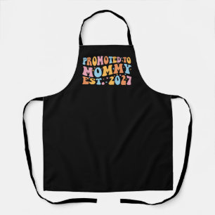 Promoted To Mommy Est 2027 New Mom Announcement Apron