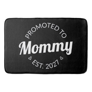 Promoted To Mommy Est 2027 New Mom Announcement I Bath Mat