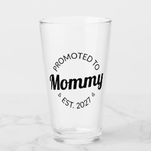 Promoted To Mommy Est 2027 New Mom Announcement I Glass