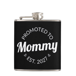 Promoted To Mommy Est 2027 New Mom Announcement I Hip Flask