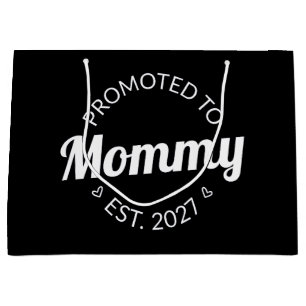 Promoted To Mommy Est 2027 New Mom Announcement I Large Gift Bag