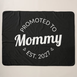 Promoted To Mommy Est 2027 New Mom Announcement I Sherpa Blanket