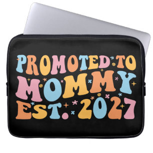 Promoted To Mommy Est 2027 New Mom Announcement Laptop Sleeve