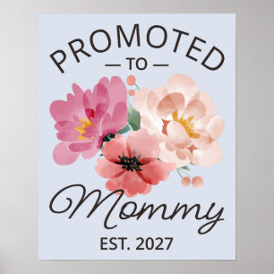 Promoted To Mommy Est 2027 New Mom Announcement VI Poster