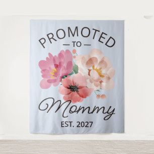 Promoted To Mommy Est 2027 New Mom Announcement VI Tapestry