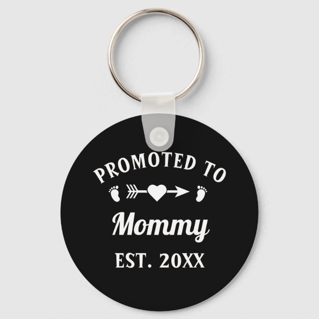 Promoted To Mommy Motherhood Mother's Day Keychain (Front)
