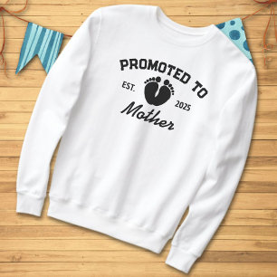 Promoted To Mother Est 2025 Baby Footprints Sweatshirt