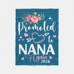 Promoted to nana again est 2026 flower heart  fleece blanket