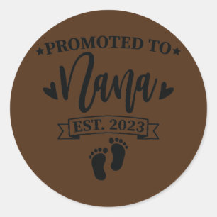 Promoted to Nana est 2023 New Grandmother Mothers Classic Round Sticker