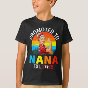 Promoted To Nana Est 2026 Strong Grandma Wer Retro T-Shirt