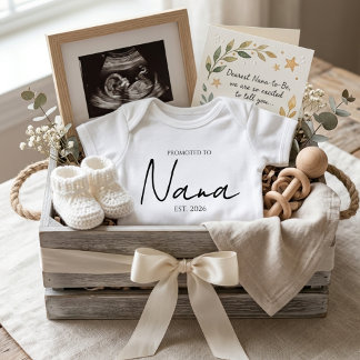 Promoted To Nana Sweet EST Year Announcement Baby Bodysuit