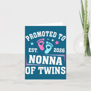 Promoted To Nonna Est 2026 Of Twins Gender Reveal Card