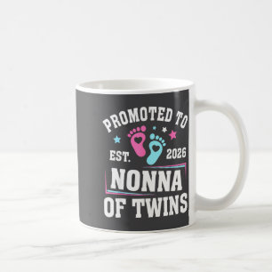 Promoted To Nonna Est 2026 Of Twins Gender Reveal Coffee Mug