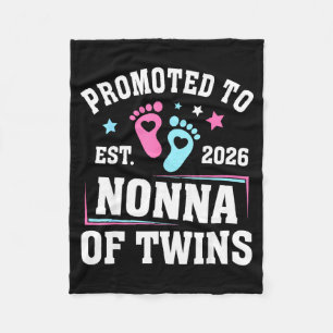 Promoted To Nonna Est 2026 Of Twins Gender Reveal  Fleece Blanket