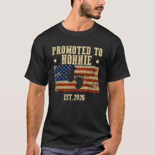 Promoted To NONNIE 2026 Baby Shower USA American F T-Shirt