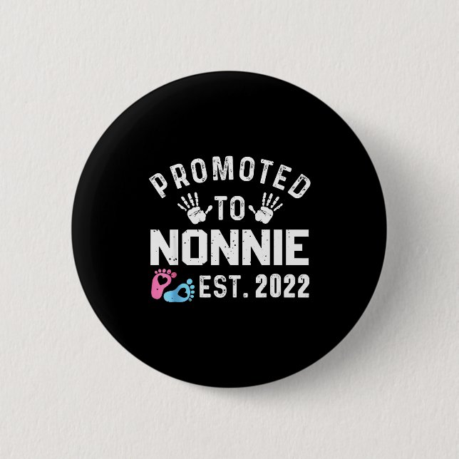 Promoted To Nonnie Est 2022 Funny New Nonnie  2 Inch Round Button (Front)