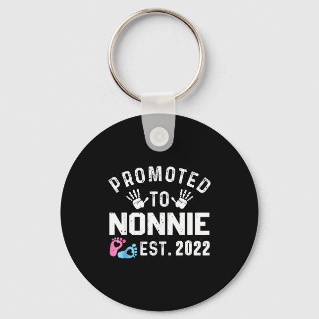 Promoted To Nonnie Est 2022 Funny New Nonnie  Keychain (Front)