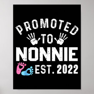Promoted To Nonnie Est 2022 Funny New Nonnie  Poster
