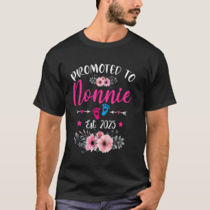 Promoted To Nonnie Est. 2025 Funny Floral Mother's T-Shirt