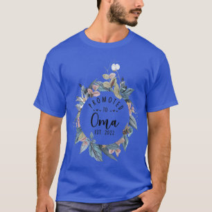 Promoted to Oma Est 2022 Women Flower First Time G T-Shirt