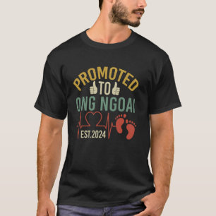 Promoted To Ong Ngoai Est 2024 First Time Grandpa T-Shirt