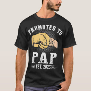 Promoted To Pap Est 2023 First Time New Dad Father T-Shirt