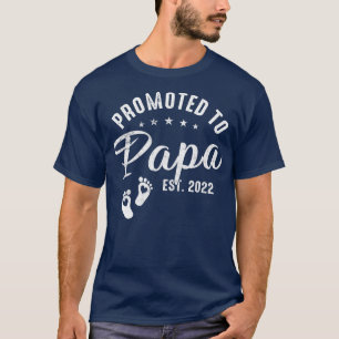 Promoted To Papa Est 2022 New First Fathers Day  T-Shirt