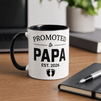 Promoted to Papa Est. 2026 Pregnancy Announcement  Mug