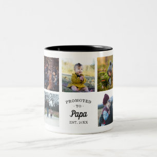 Promoted to Papa Established Two-Tone Coffee Mug