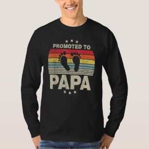 Promoted To Papa Men Vintage First Time Dad Papa T-Shirt