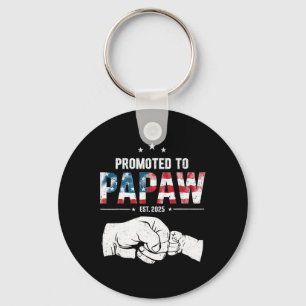 Promoted To Papaw Est 2025 First Time Papaw Father Keychain