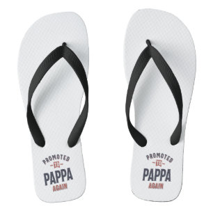 Promoted To Pappa Again   Father Grandpa Flip Flops