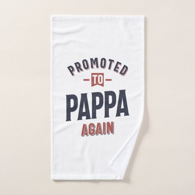 Promoted To Pappa Again | Father Grandpa Hand Towel (Hand Towel)