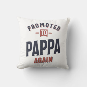 Promoted To Pappa Again Father Grandpa Throw Pillow