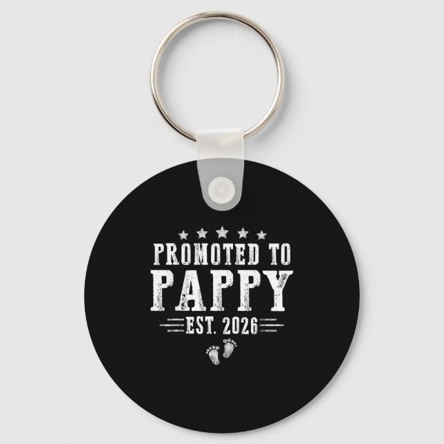 Promoted To Pappy Est.2026 Father's Day First Time Keychain (Front)
