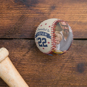 Promoted to Pepaw   New Grandfather Photo Baseball