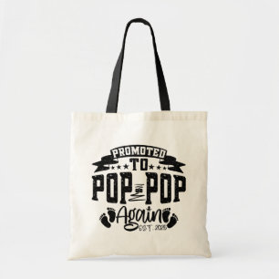Promoted To Pop Pop Again Est 2024 Funny Grandpa  Tote Bag