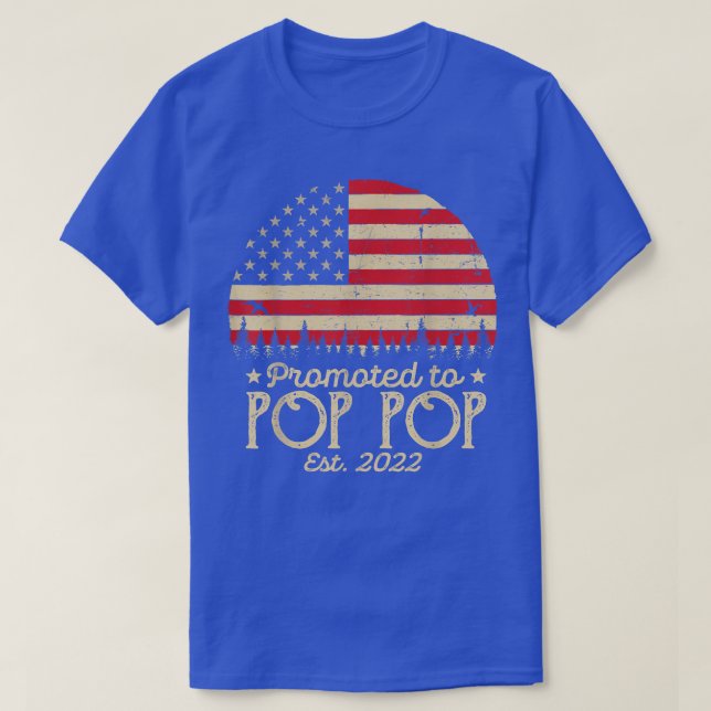 Promoted to Pop Pop Est 2022 Men USA Flag First Ti T-Shirt (Design Front)