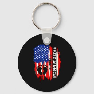 Promoted To Poppi 2025 Fathers Day Proud Expecting Keychain
