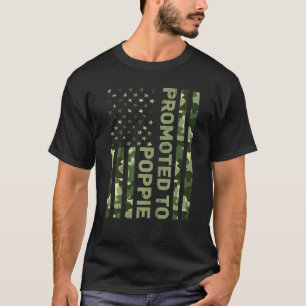 Promoted To Poppie Usa Flag Camouflage For New Dad T-Shirt