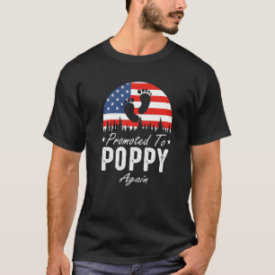 Promoted To Poppy Again 2024 US Flag Father's Day  T-Shirt