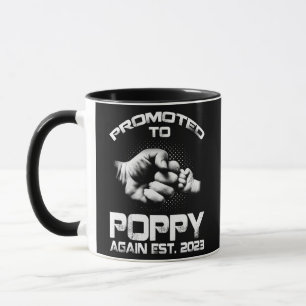 Promoted To Poppy Again Est 2023 Funny Fathers Mug