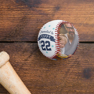 Promoted to Poppy   New Grandfather Photo Baseball