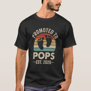 Promoted To Pops Est 2026 Fathers Day Vintage Shir T-Shirt