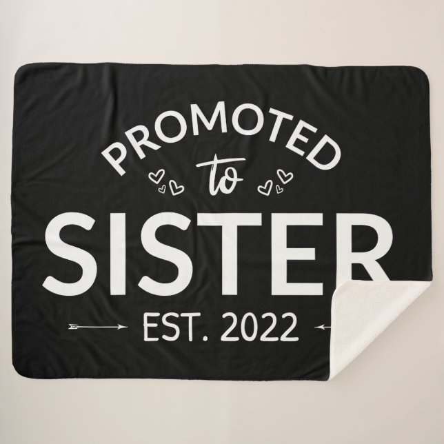 Promoted To Sister Est. 2022 II Sherpa Blanket (Front (Horizontal))